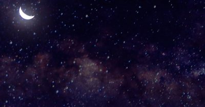 Moon and stars closeup