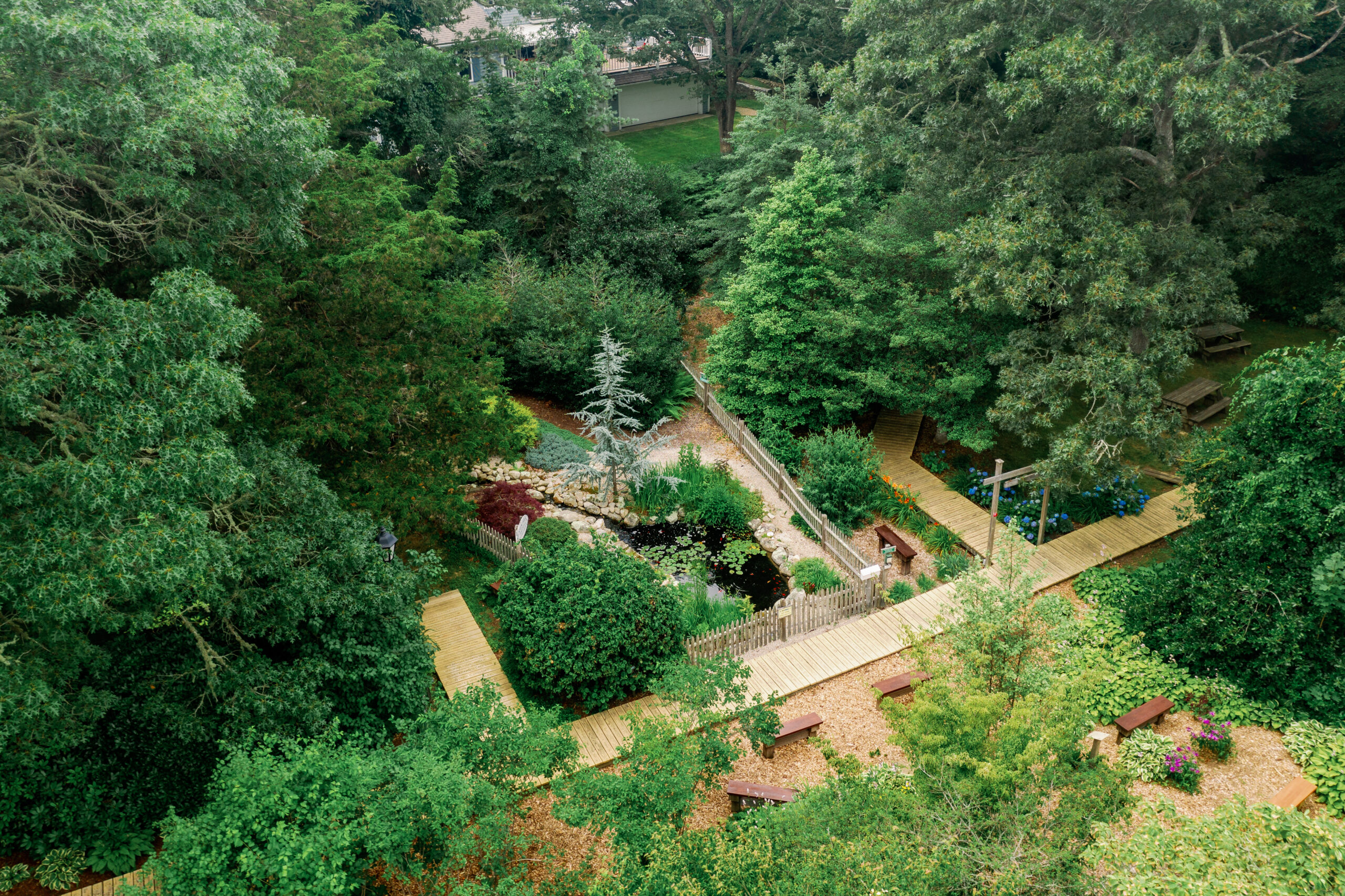 Aerial view of Armstrong Kelley Park in Osterville