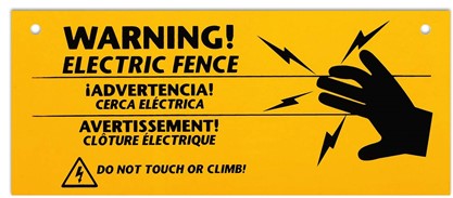 I will see a sign to help keep me safe. If I see this sign, it means safe hands, DO NOT TOUCH. This fence is electrified, and I might get a shock.