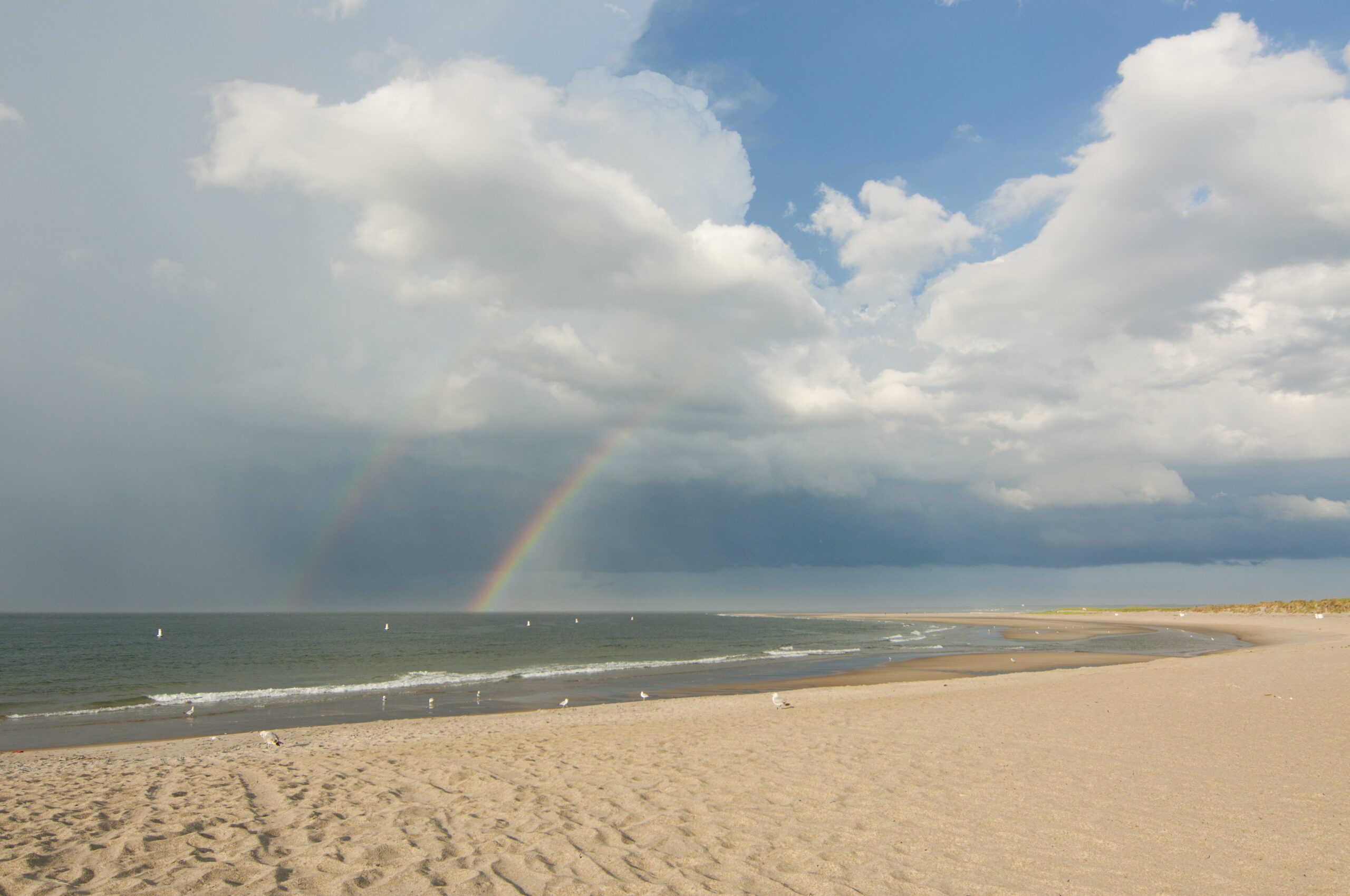 Rainbow over the water at Crane Beach