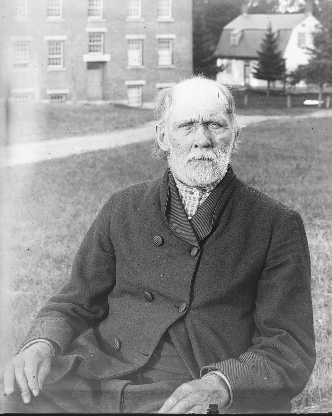 a black and white image of an unidentified Shaker man