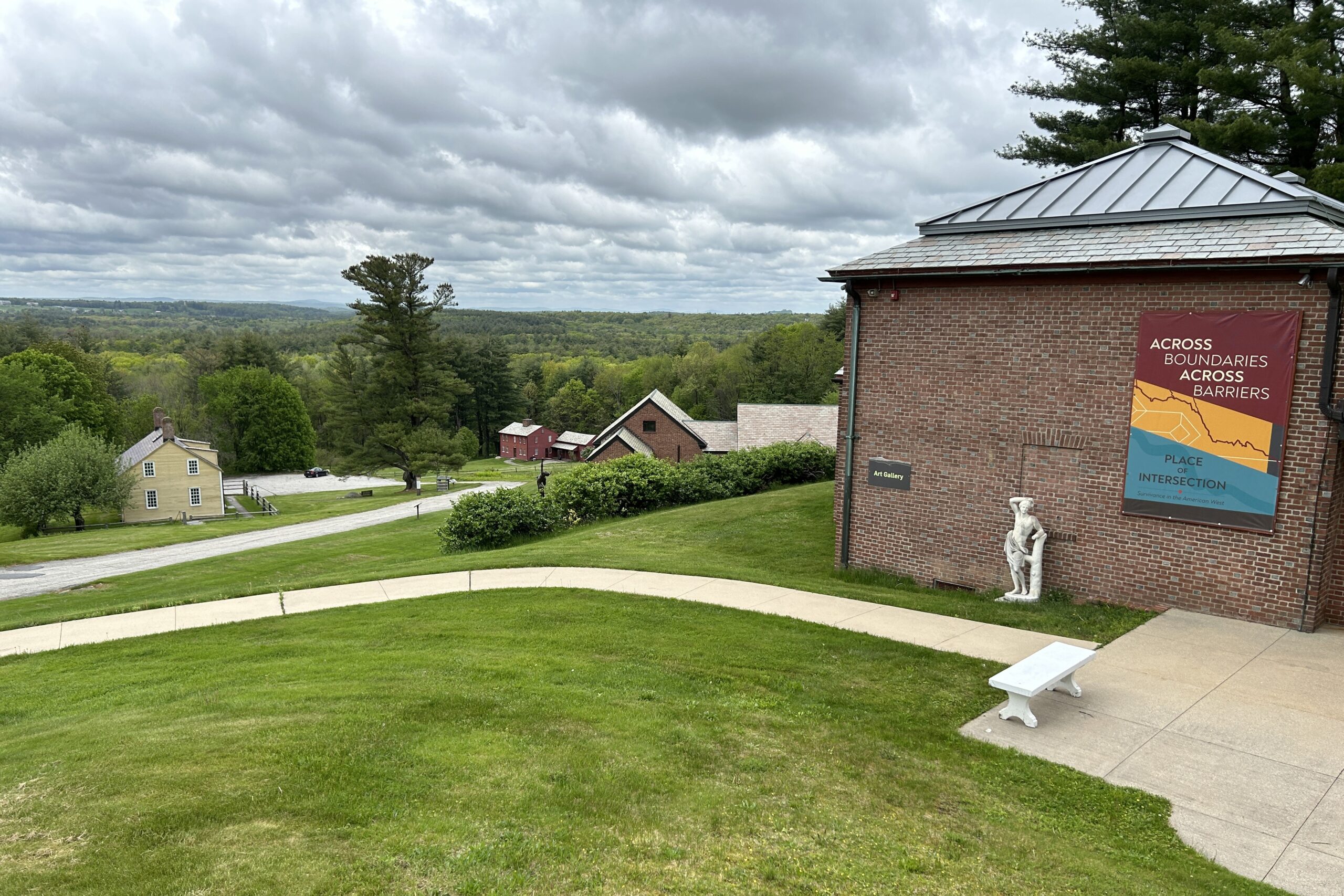 The outside of The Four Seasons Gallery at Fruitlands Museum.