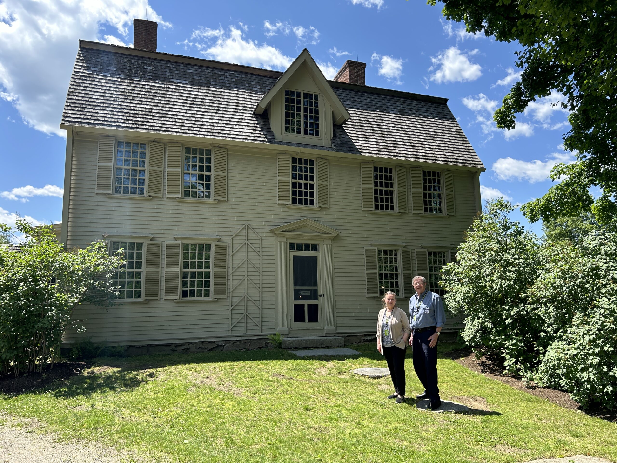 Marybeth Kelly, Trustees Lead Historic Interpreter, and Victor Curran, Interpreter, at The Old Manse.