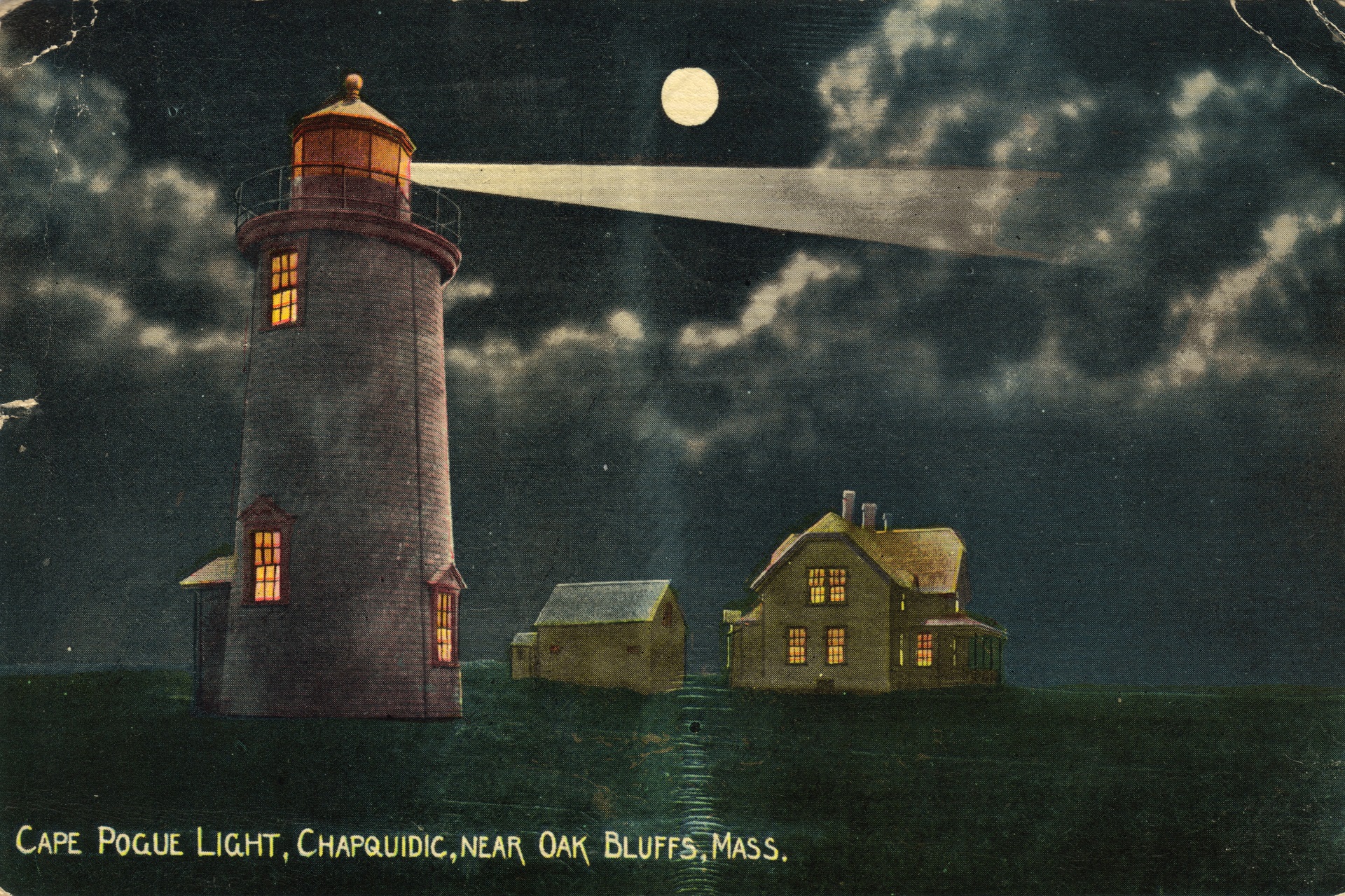 Cape Poge Lighthouse postcard. Published by Tichnor Bros. Inc., Boston, Mass., circa 1912