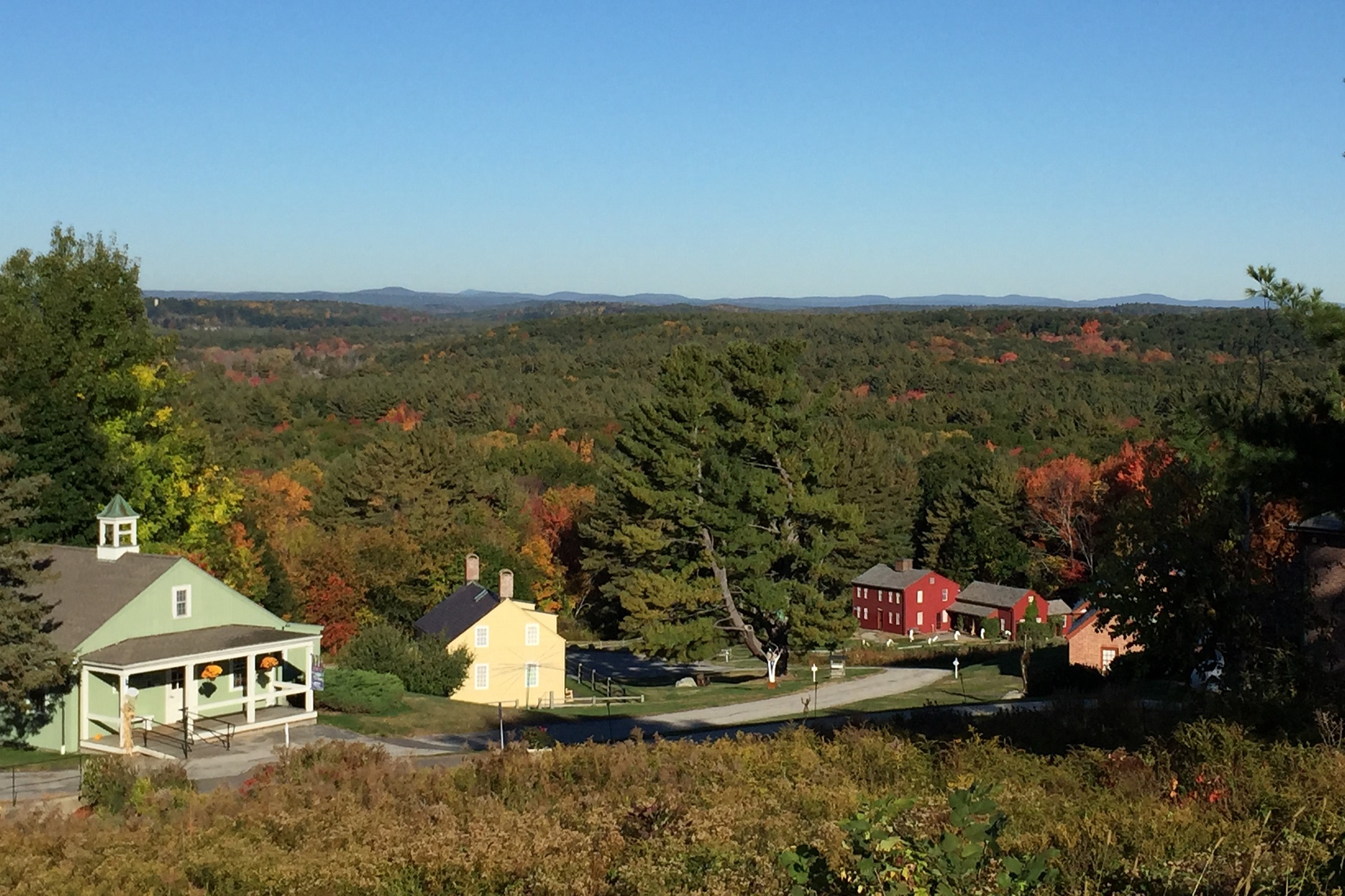 View from the Fruitlands Museum parking lot during the fall.