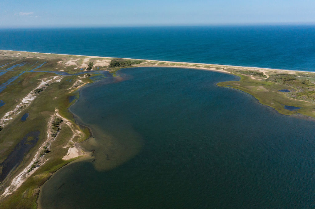 An aerial image of Coskata-Coatue wildlife refuge