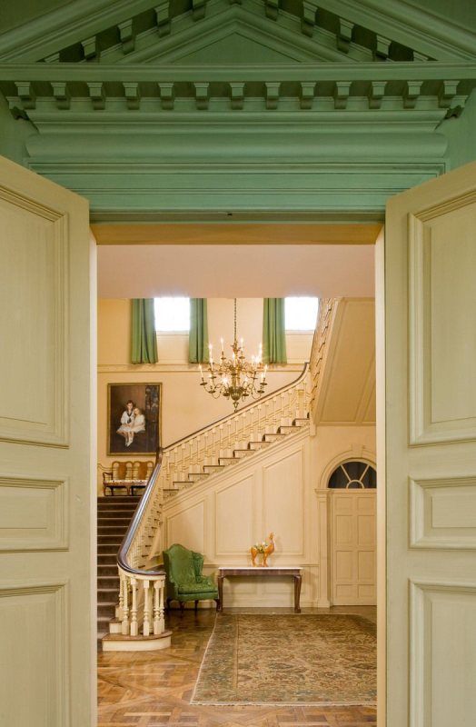Grand stairs from dining room