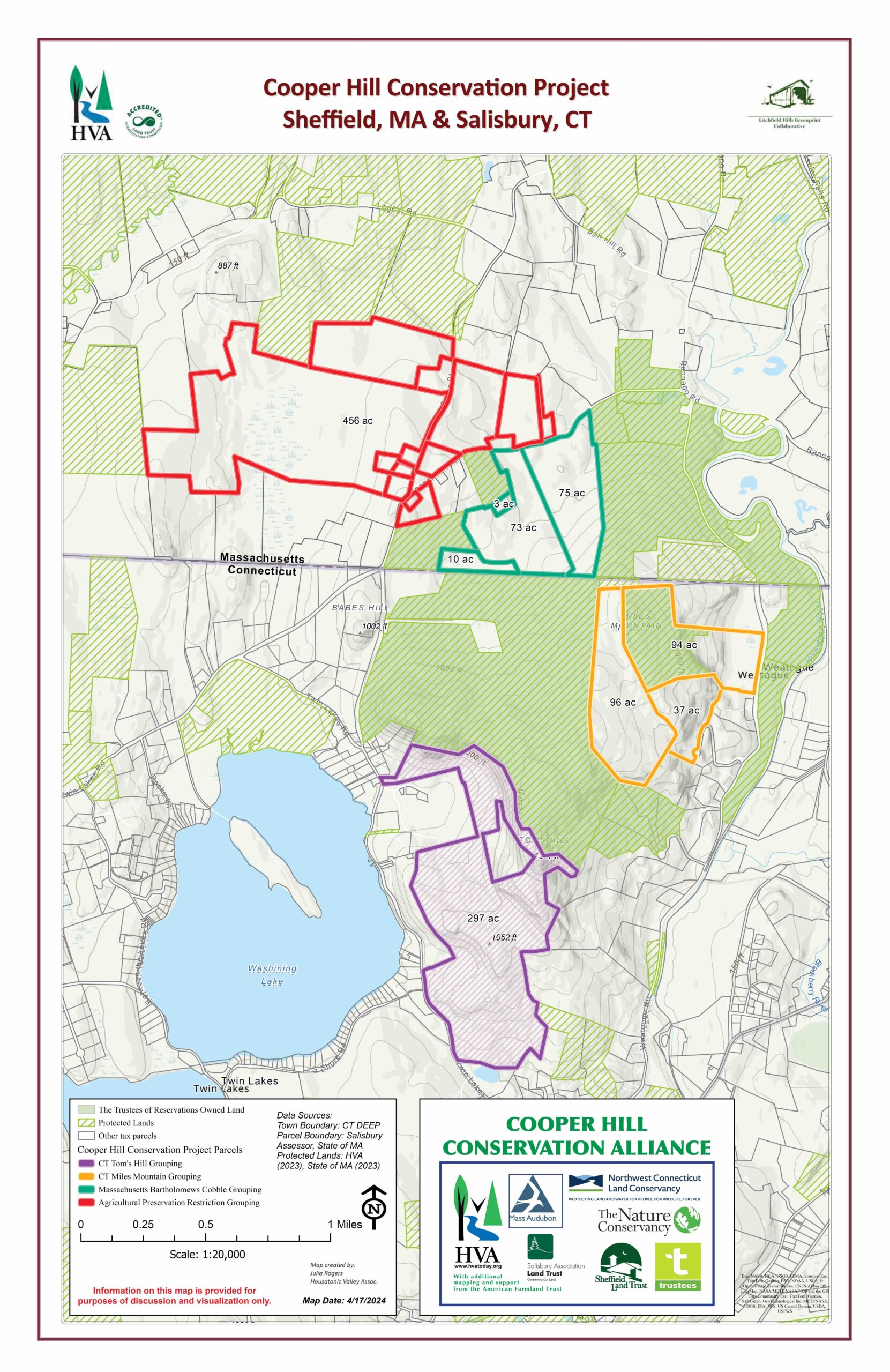 A map of the Cooper Hill Conservation Project