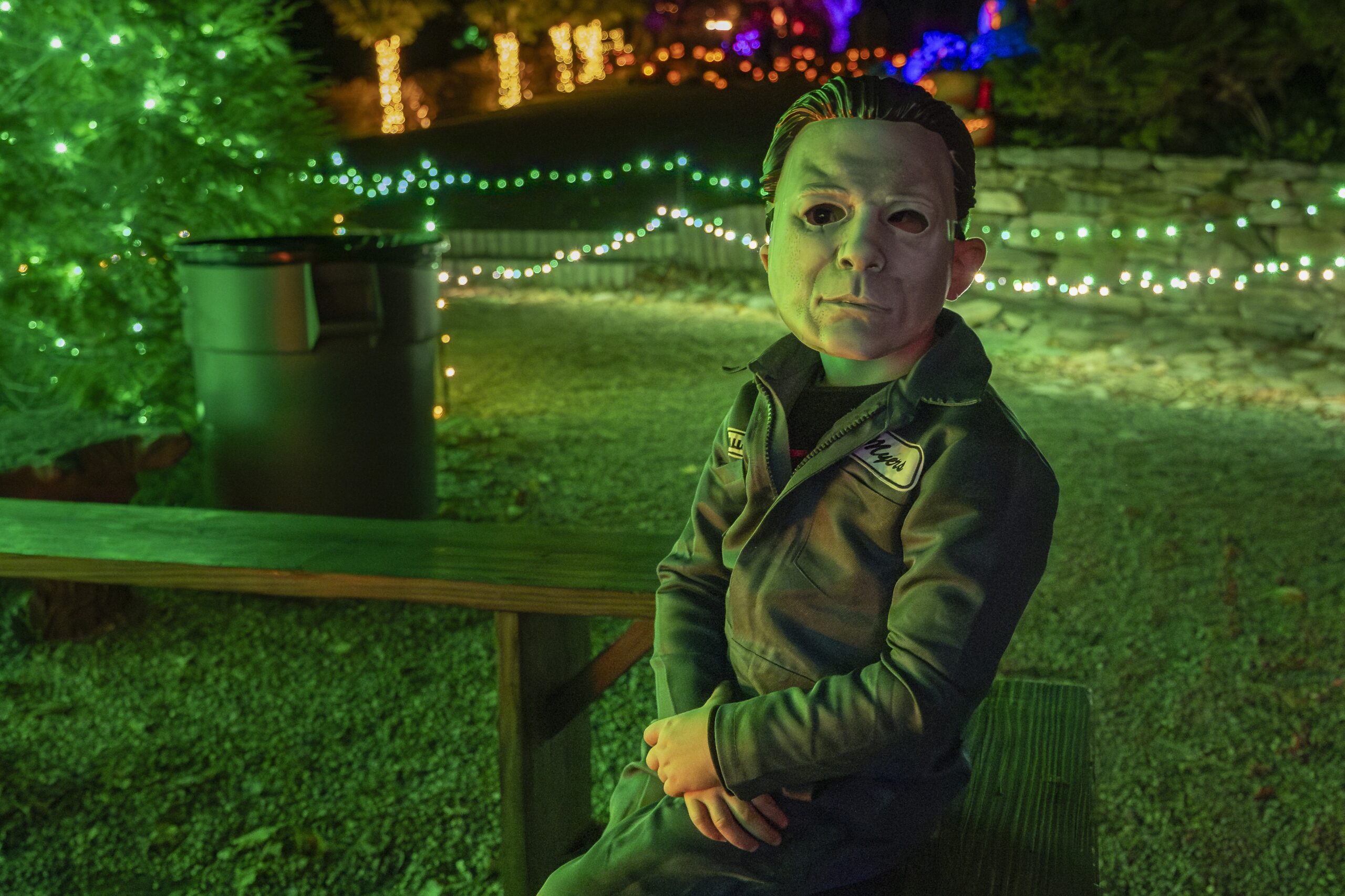 A kid dressed as Mike Myers at the 2024 Incredible Naumkeag Pumpkin Show