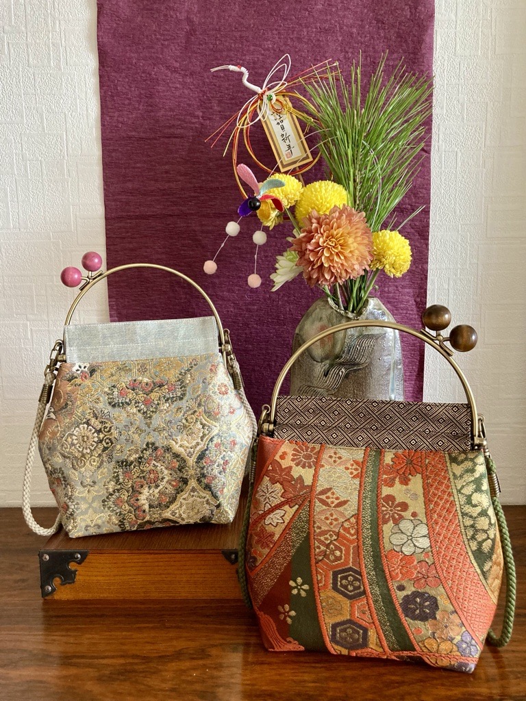 Bags made out of Kimono and Obi by Wa Design.