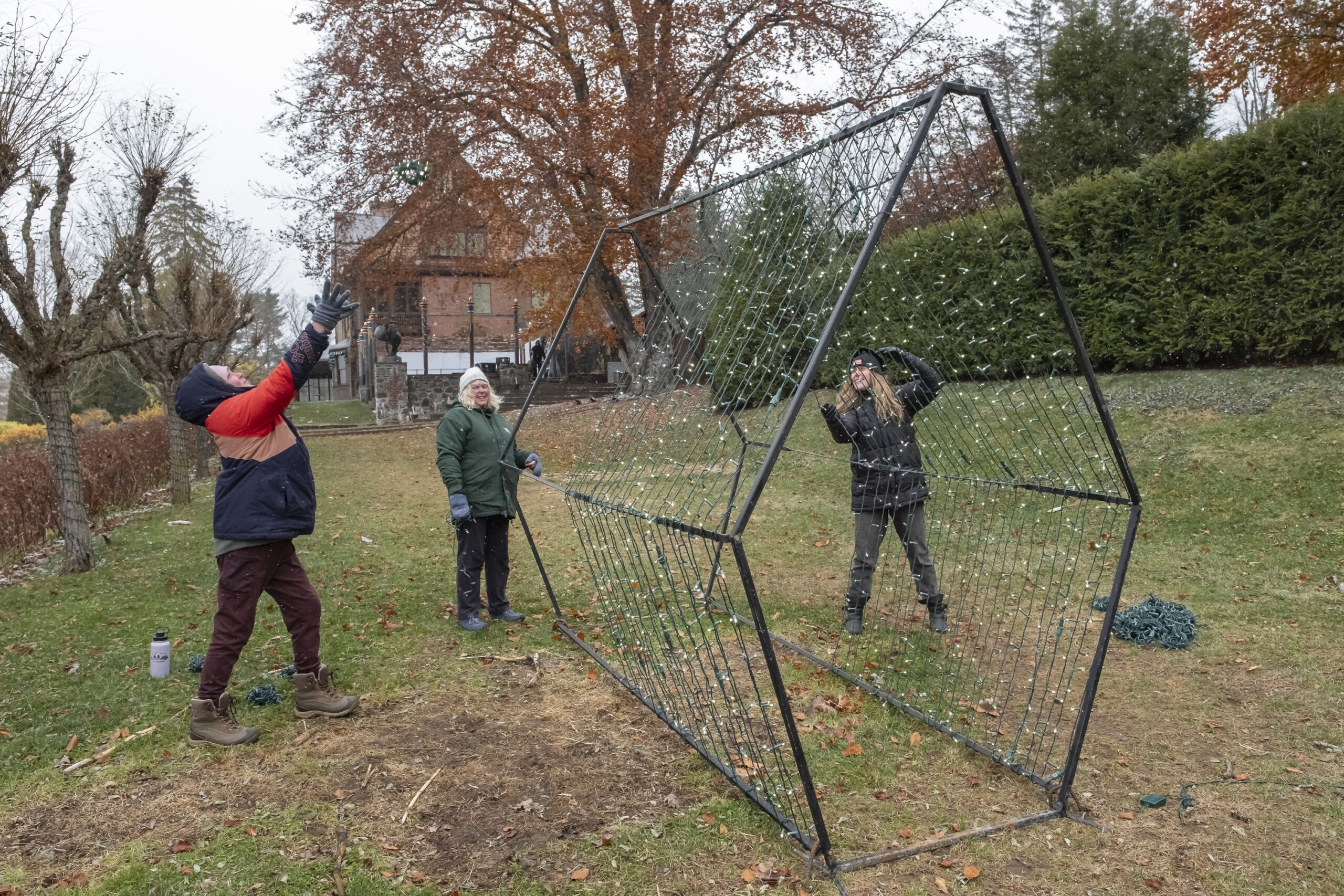 Winterlights setup 2025 at Naumkeag