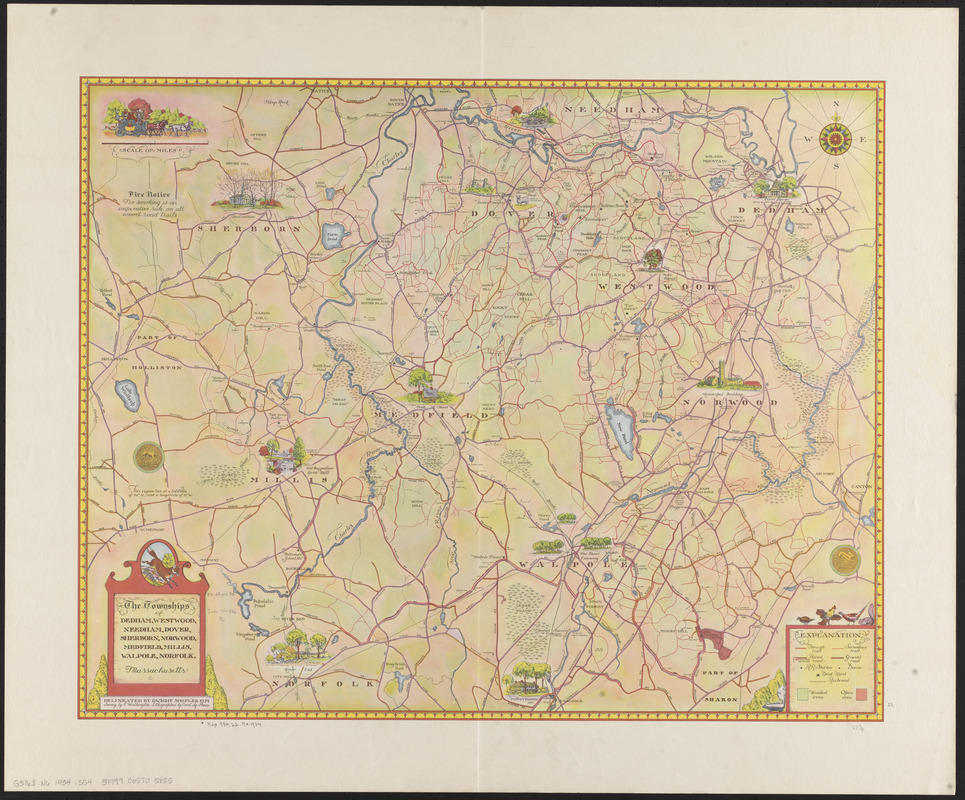 Westwood Map by Dwight Shepler (with red overlay marking Oven Mouth Cave). Courtesy of the Boston Public Library's Norman B. Leventhal Map & Education Center Collection.
