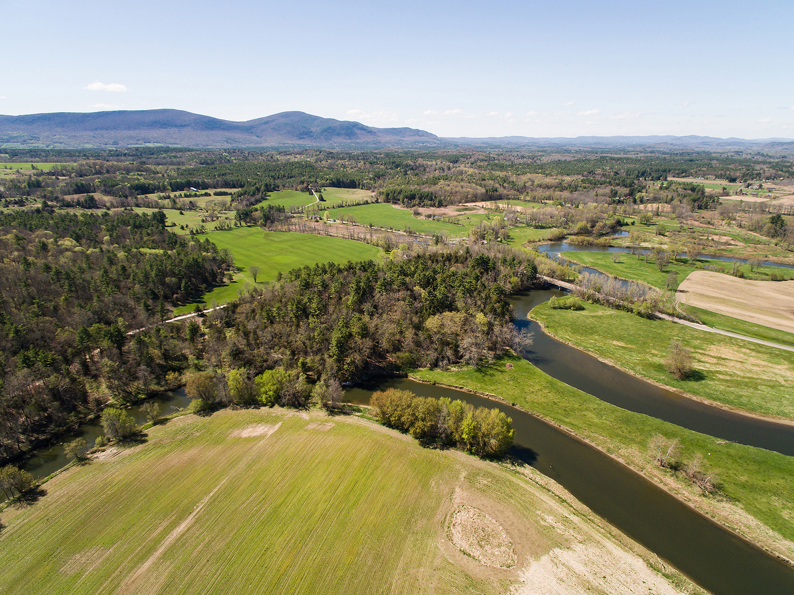 An aerial of Cooper Hill at Bartholomew's Cobble