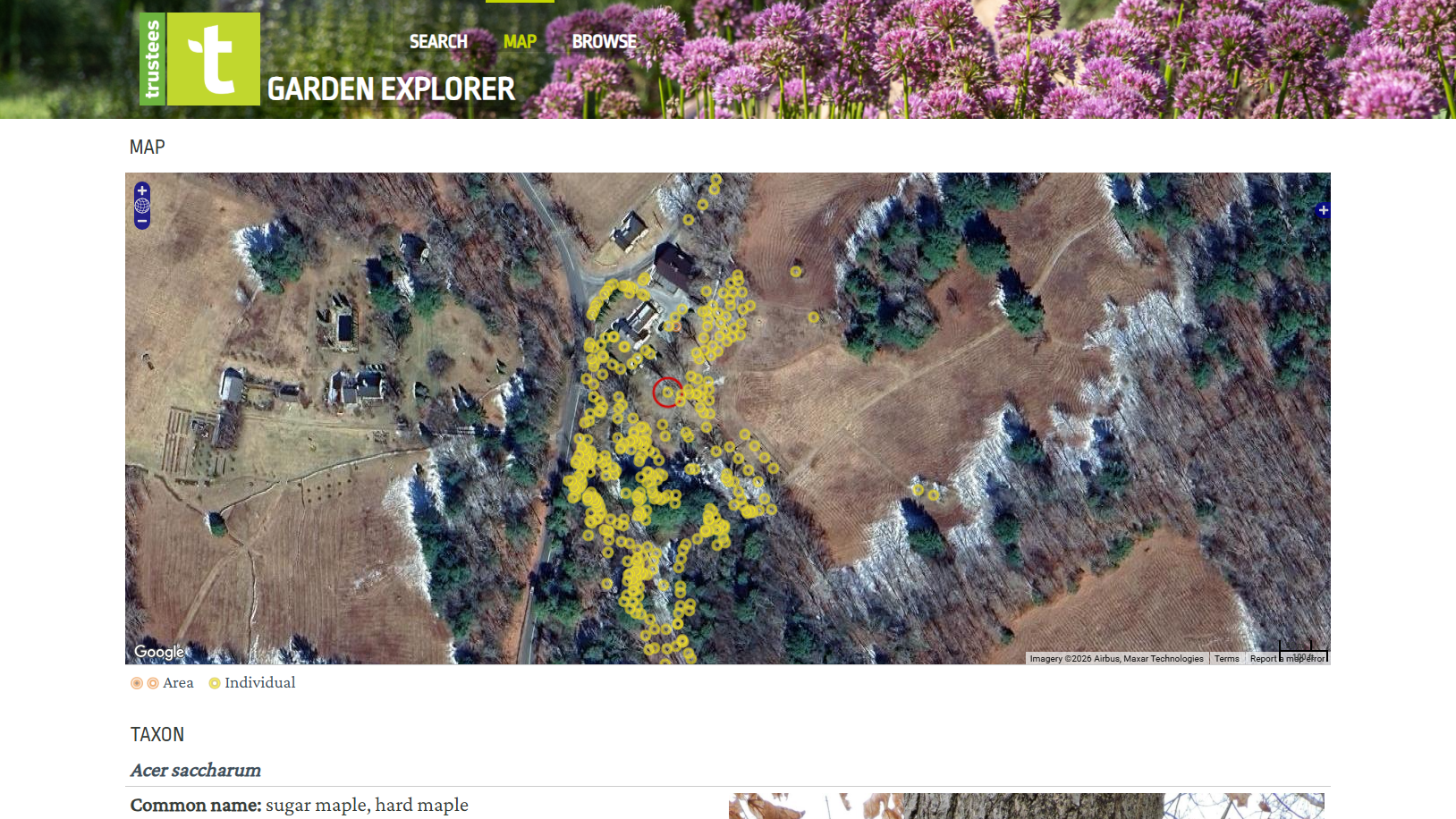 Property Map view on the Garden Explorer - trustees.gardenexplorer.org/